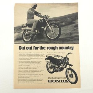 VTG Honda Motosport 90 Advertising Print Ad Promo Art Off-Road Motorcycle Class